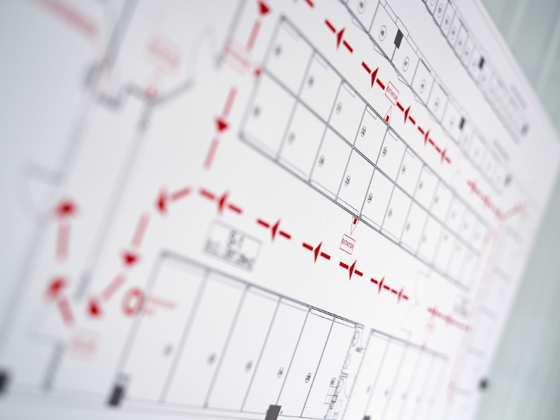 plano de evacuação e modelo