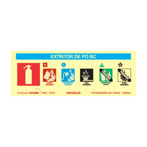 PLACA EXTINTOR DE INCENDIO BC