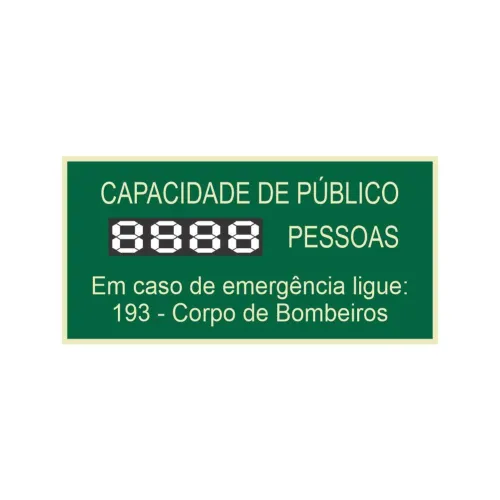 PLACA CAPACIDADE DE PUBLICO 20X40CM - C/ MARCADOR AJUSTAVEL - M2