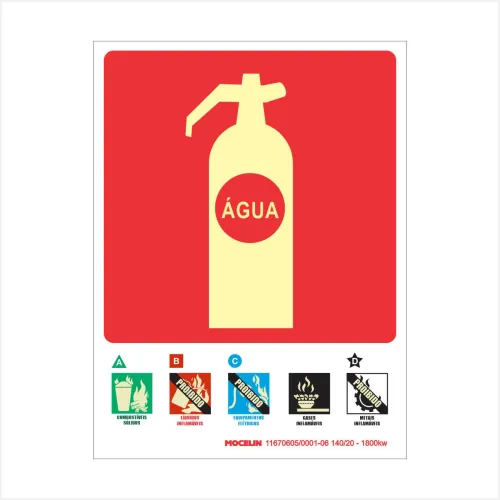 PLACA EXTINTOR INCENDIO AGUA - MO 0100