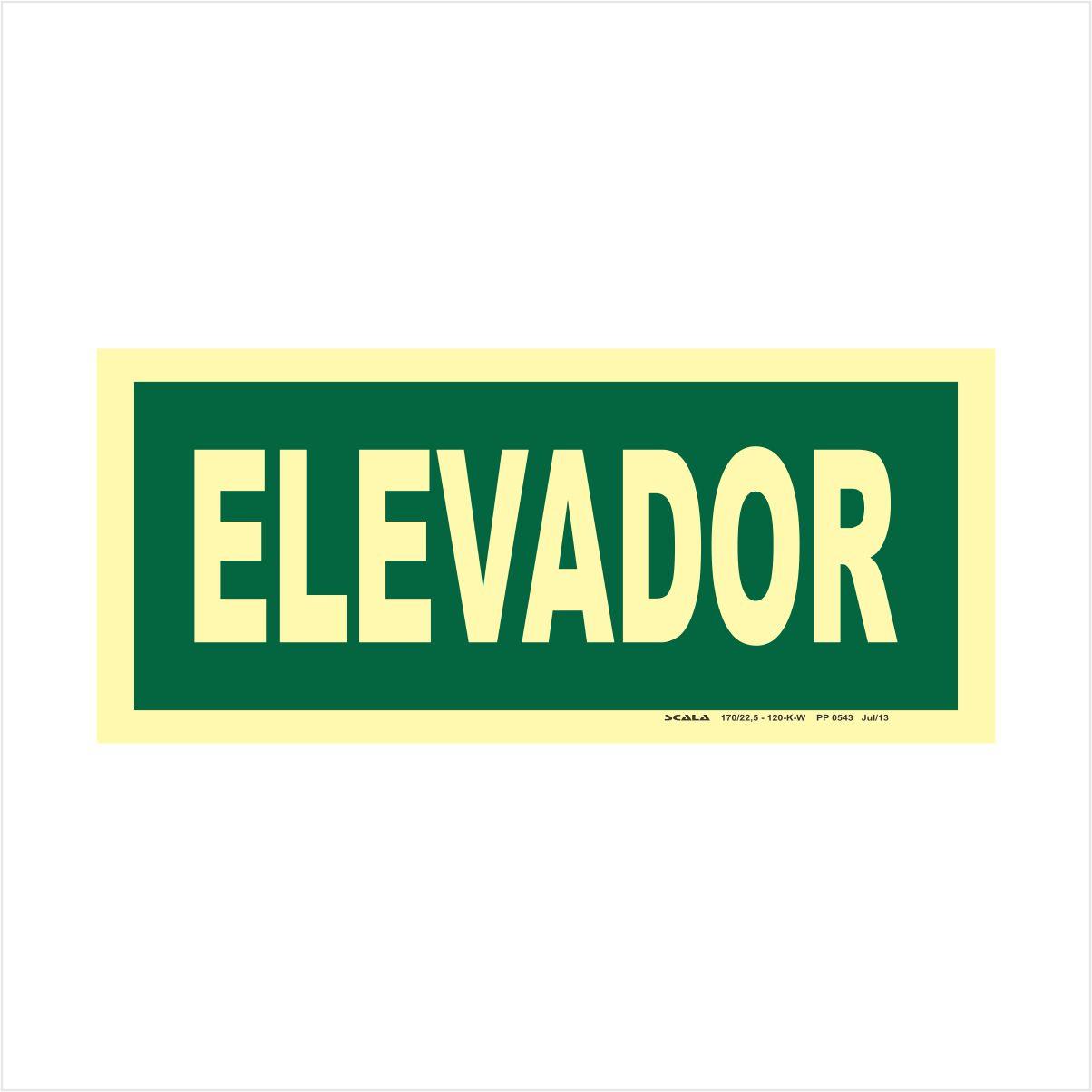 PLACA ELEVADOR 12 X 24CM PVC 2MM PP0537