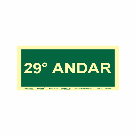 PLACA 29 ANDAR - S17 29