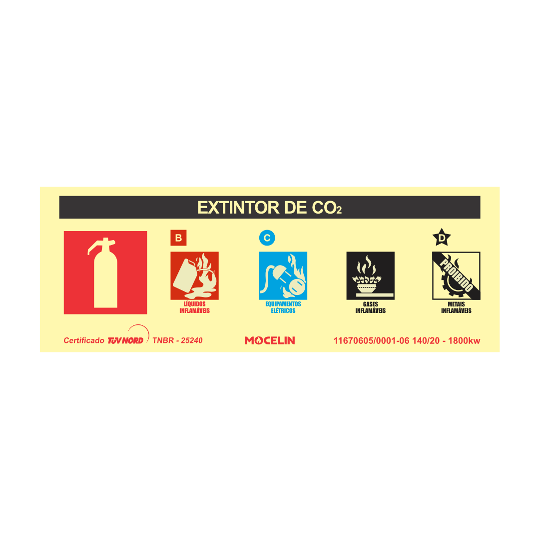 PLACA EXTINTOR DE INCENDIO CO2