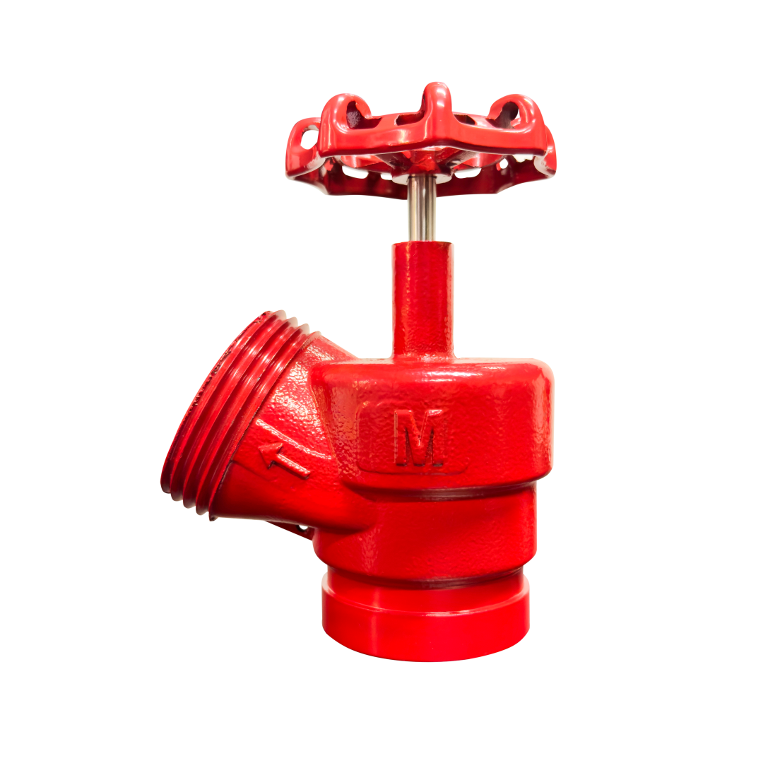 VALVULA GLOBO ANGULAR INDUSTRIAL 45 - 2.1/2" RANHURADA EM FERRO