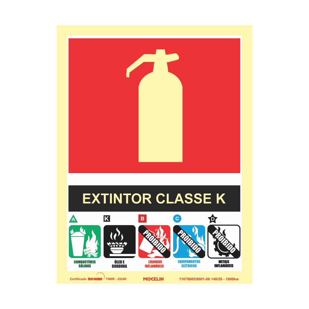 PLACA EXTINTOR CLASSE K
