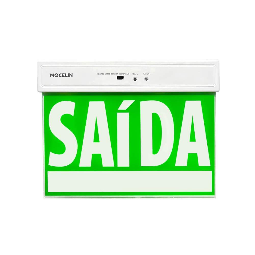BALIZAMENTO DE SAIDA DE EMERGENCIA - 2 FACES VERDE - MOCELIN