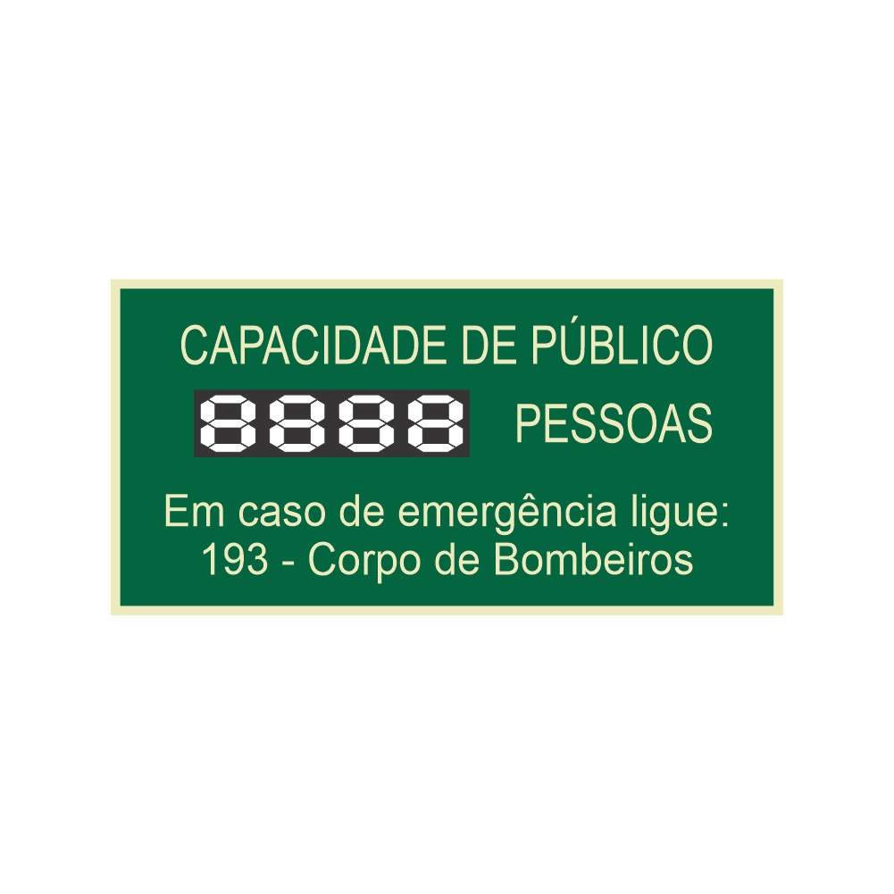 PLACA CAPACIDADE DE PUBLICO 20X40CM - C/ MARCADOR AJUSTAVEL - M2