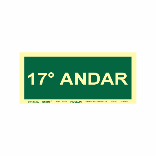 PLACA 17 ANDAR - S17 17