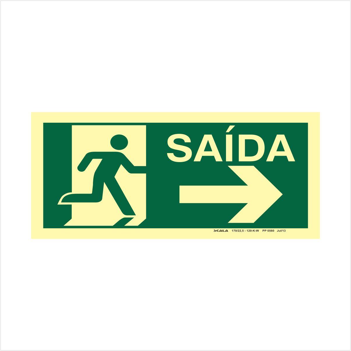PLACA SAIDA SETA P/ DIREITA - PP 0560 S13