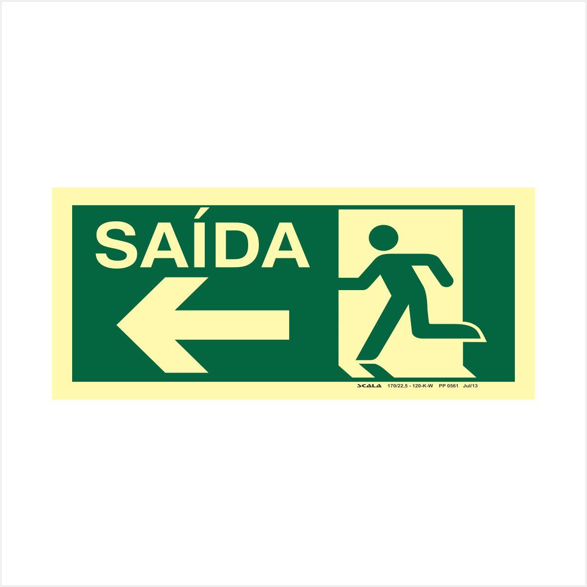 PLACA SAIDA SETA P/ ESQUERDA - PP0561 S13