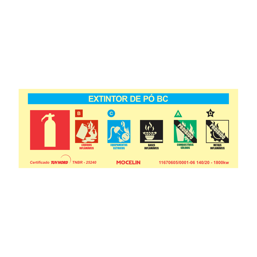 PLACA EXTINTOR DE INCENDIO BC