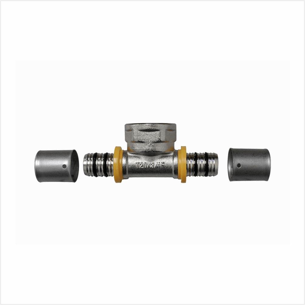 TEE COM SAIDA ROSCA FEMEA P/ TUBOS MULTICAMADA